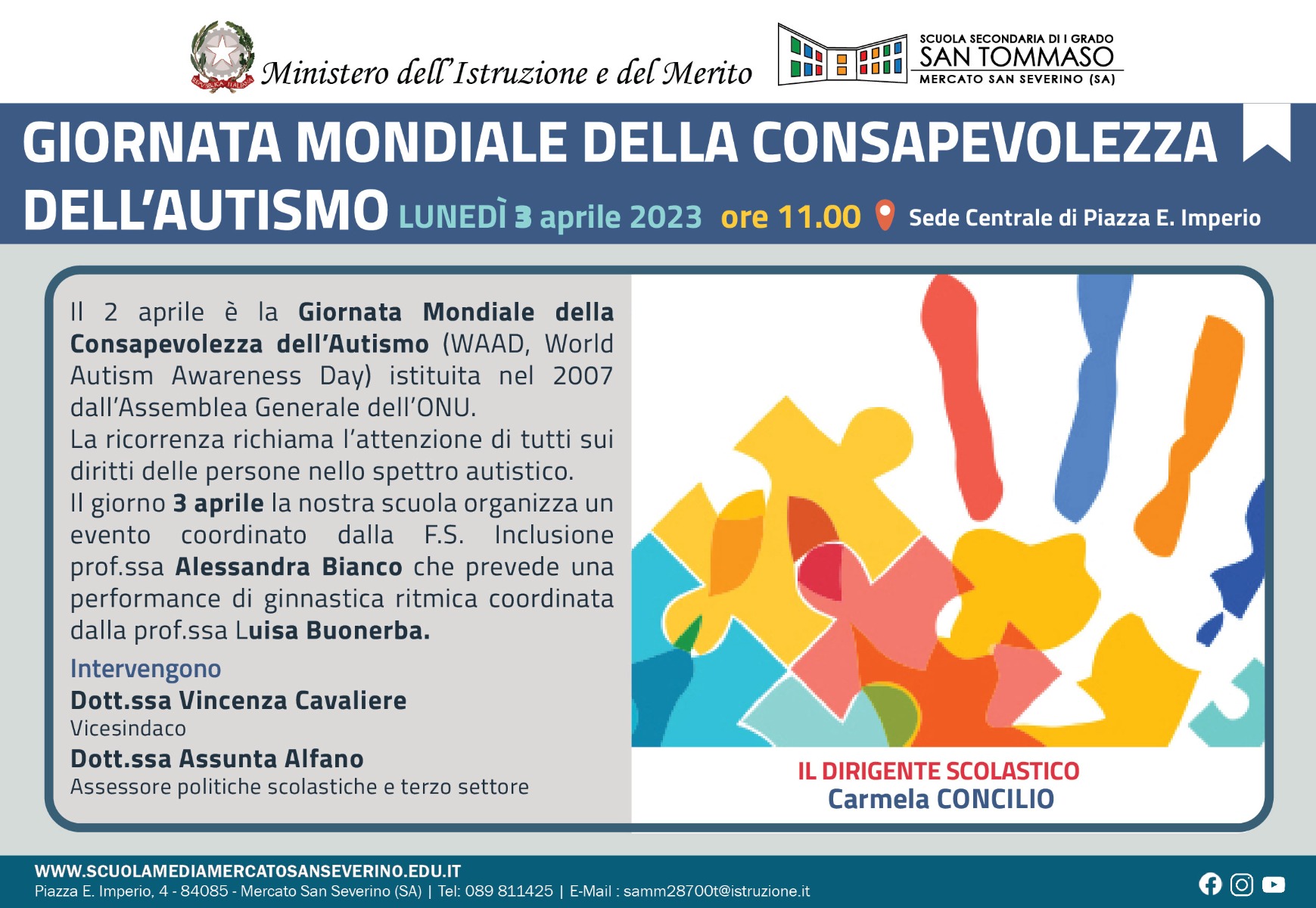 Giornata mondiale della consapevolezza sull'autismo – 3 aprile 2023